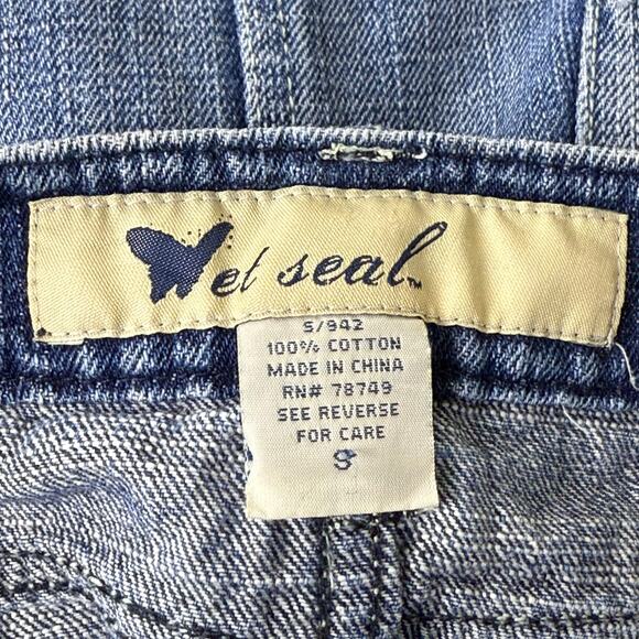 Vintage 90s Y2k Wet Seal Distressed Mini Denim Jeans Skirt Grunge Trashy S - Picture 4 of 5